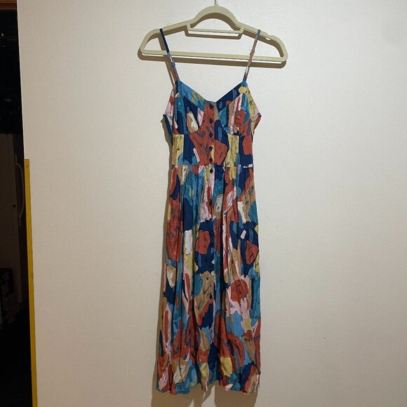 Rolla's Eve Painted Tulip Button Front Midi Dress - Picture 3 of 14